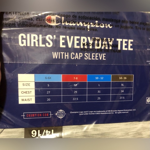 Champion girls gray Everyday Active Tee with cap sleeves size 14/16 - Picture 6 of 7